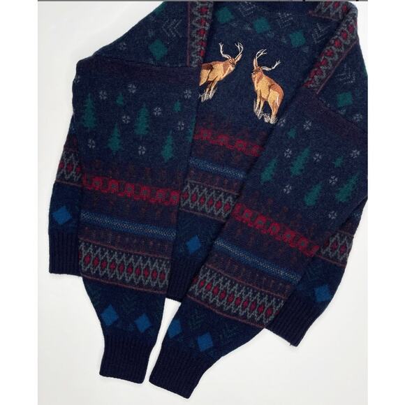Vintage Pendleton 80s Wool Deer/Winter Theme Sweater Mens XL - Picture 6 of 8